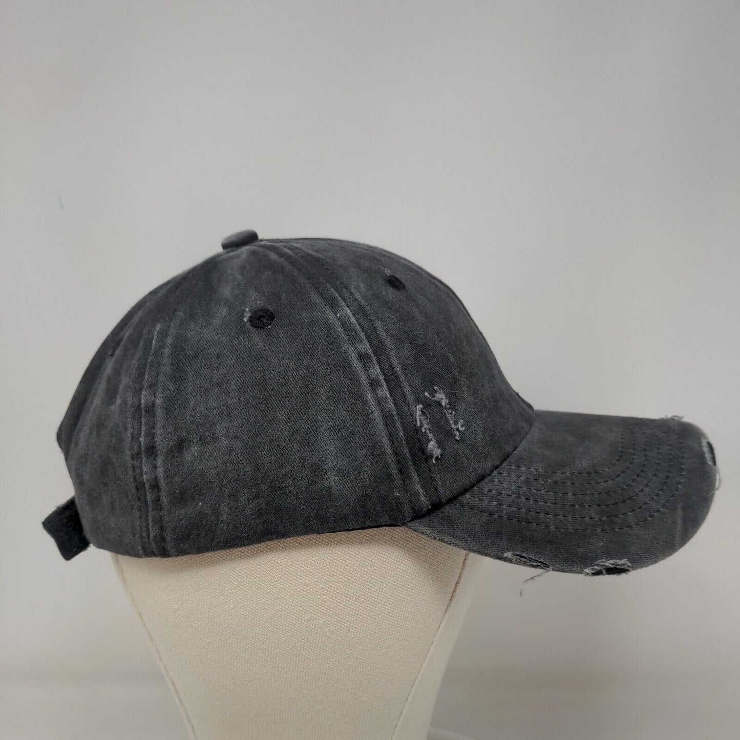 Unbranded Men's Strapback Hat Gray 100% Cotton Blank Distressed 100% Cotton