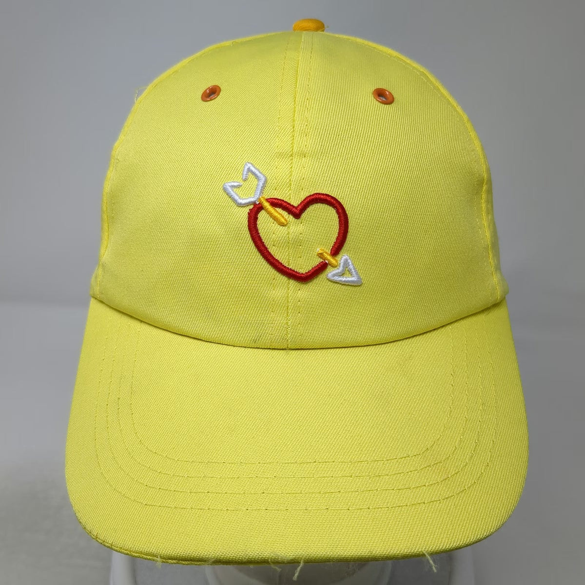 SOL Baseball Cap Yellow One Size Heart Arrow Embroidery Strapback Adjustable Hat