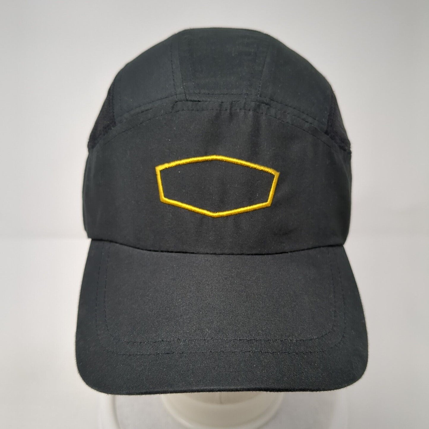 Unbranded Strapback 5 Panel Cap Black One Size Adjustable Embroidered Blank