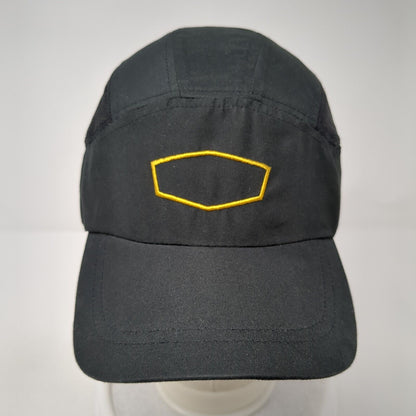 Unbranded Strapback 5 Panel Cap Black One Size Adjustable Embroidered Blank