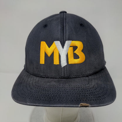 MYB Fitted Hat Blue L/XL Embroidered 6 Panel Pro Model Pacific Headwear