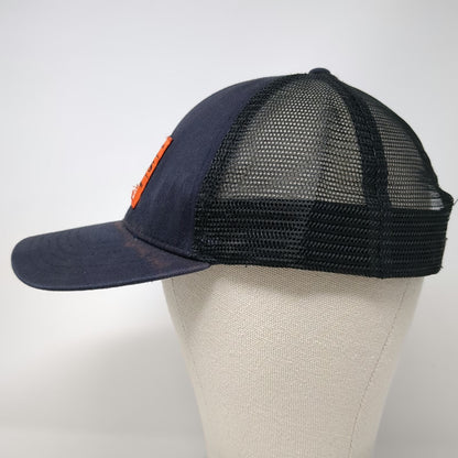 Simms Trucker Hat Blue Orange One Size Snapback Mesh Fishing Supply Patch