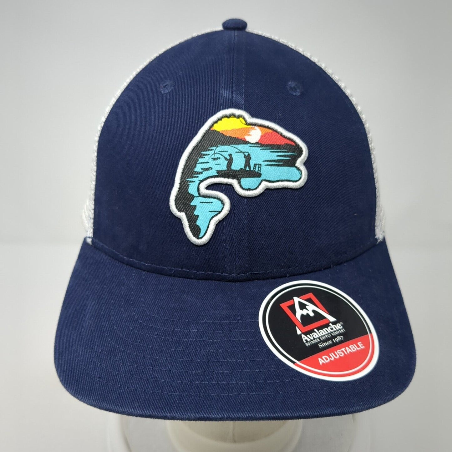Avalanche Snapback Mesh Back Trucker Hat Blue One Size Adjustable