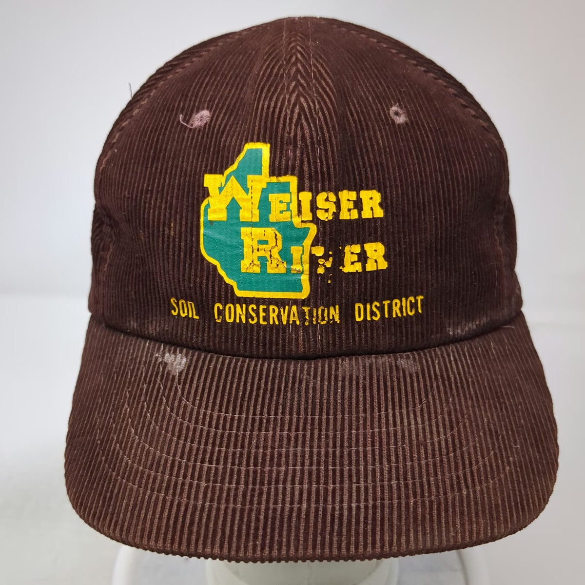 Weiser River Soil Conservation Dist Brown 5 Panel Hat One Size Corduroy Snapback
