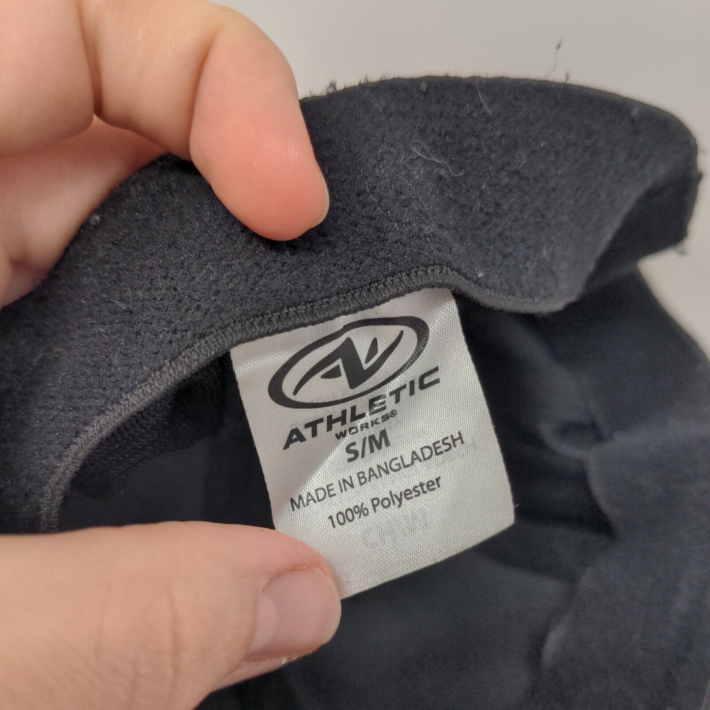 Athletic Works Fitted Hat Solid Black S/M 6 Panel Vent Holes Blank