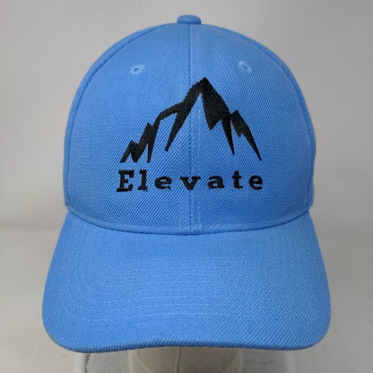 Elevate Strapback Hat Blue OSFA Adjustable Embroidered Vented Holes 6 Panel