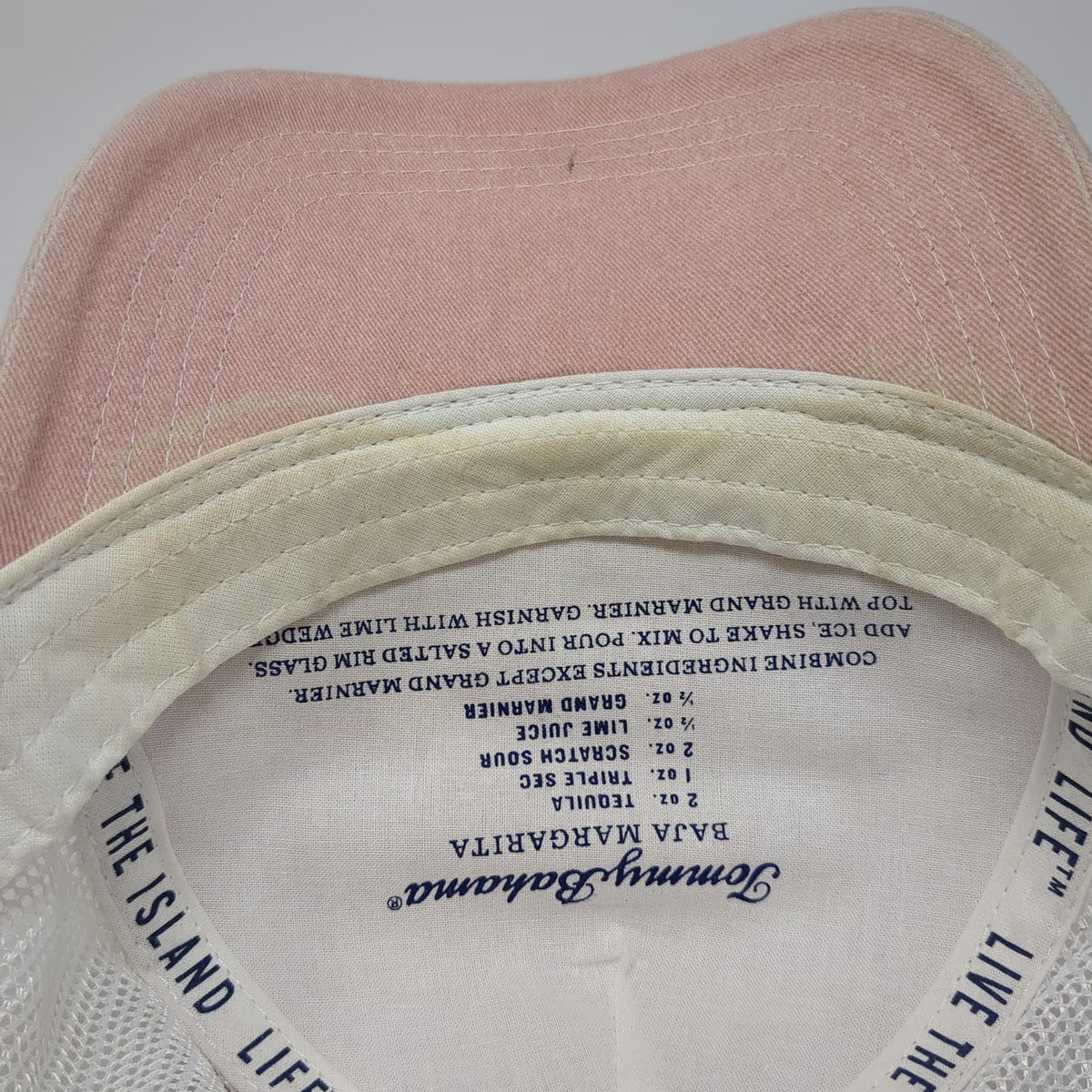 Tommy Bahama Pink Baseball Cap One Size Mesh Marlin Baja Margarita Recipe Hat