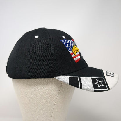 Baseball Cap Black White Red Blue One Size Eagle USA Strapback Hat Embroidery