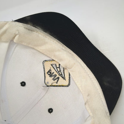 Headmost Snapback White One Size PNV Road Sign Logo Black Contrast Brim Hat