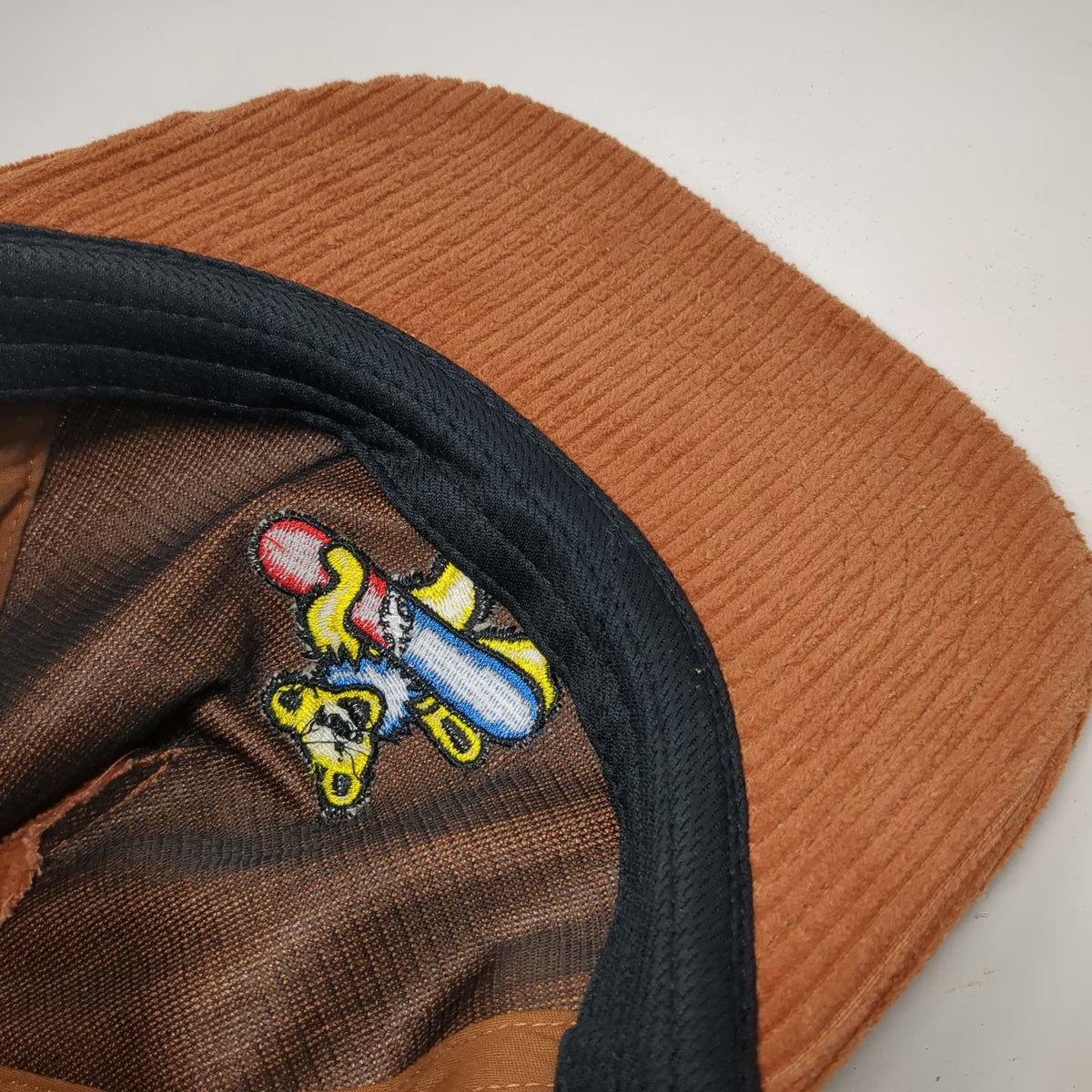 Teton Gravity Research 5 Panel Brown Hat One Size Grateful Dead Bear Corduroy