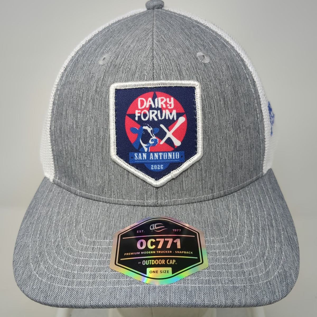 Outdoor Cap Gray One Size Trucker Hat Dairy Forum San Antonio Danone Mesh Patch