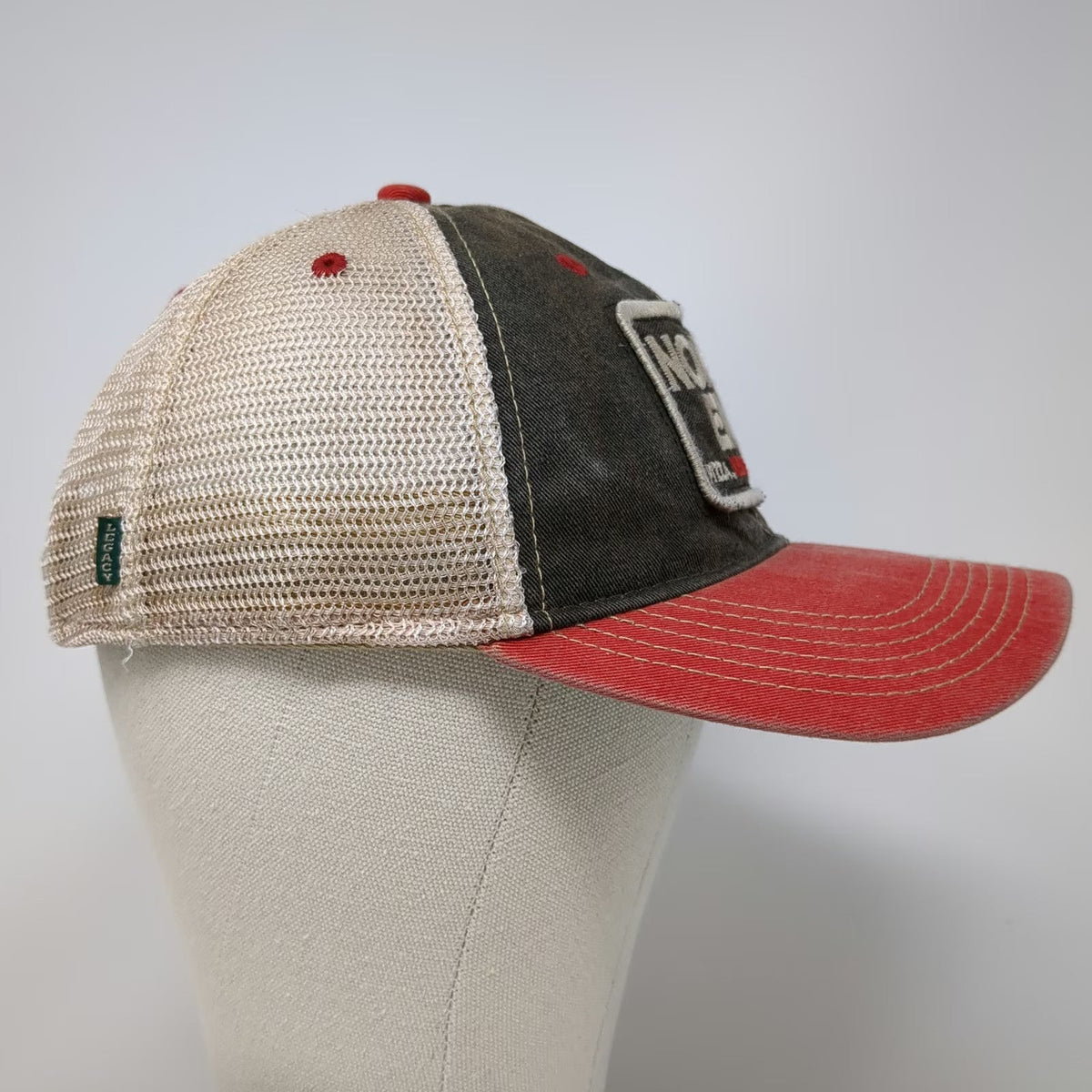 Legacy Trucker Hat Black Red Beige One Size North End Pizza Mesh Snapback Patch