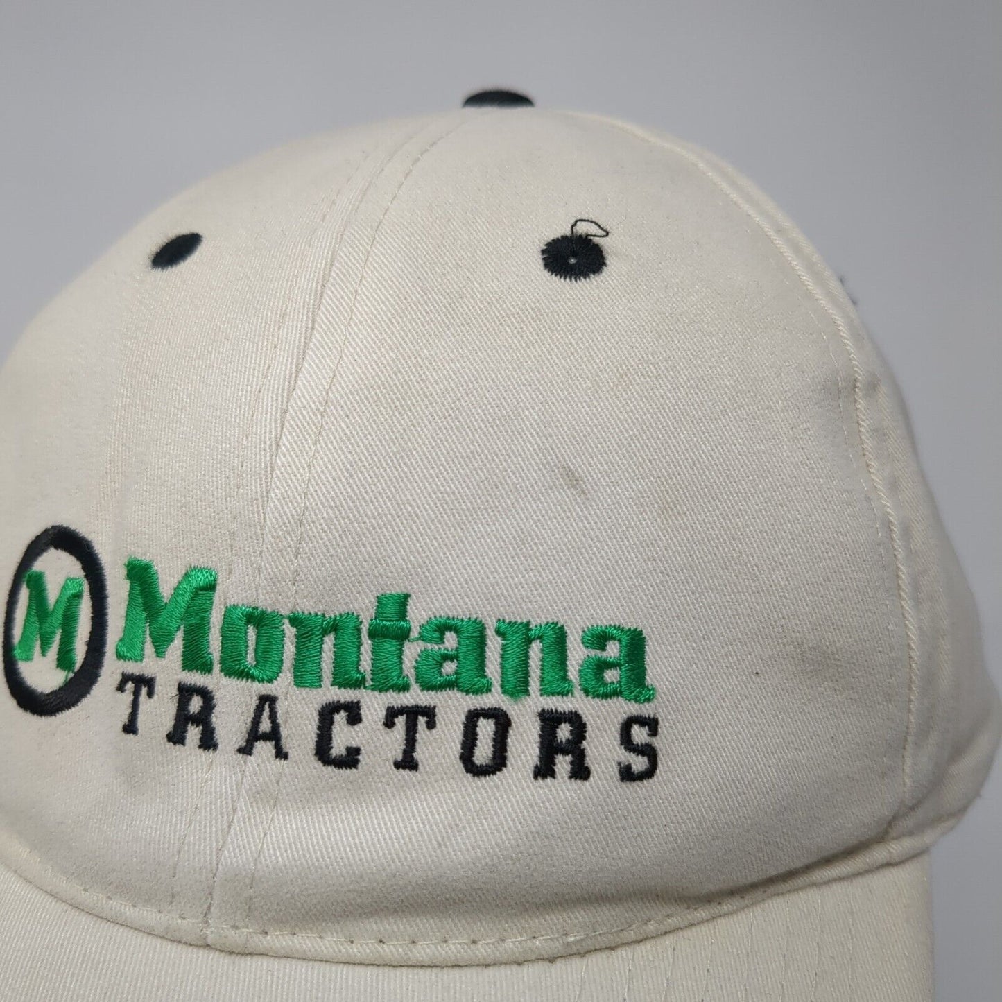 Montana Tractors Leader In Quality Strapback Hat Tan OS Embroidered 6 Panel