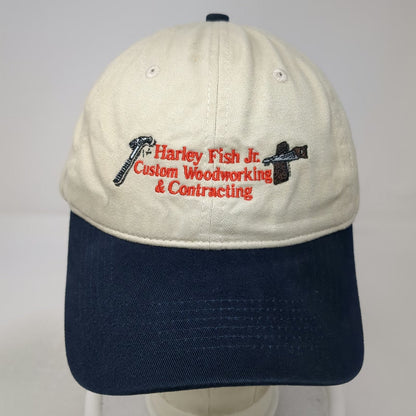 Pacific Headwear Baseball Cap Beige Blue One Size Custom Woodworking Hammer Hat