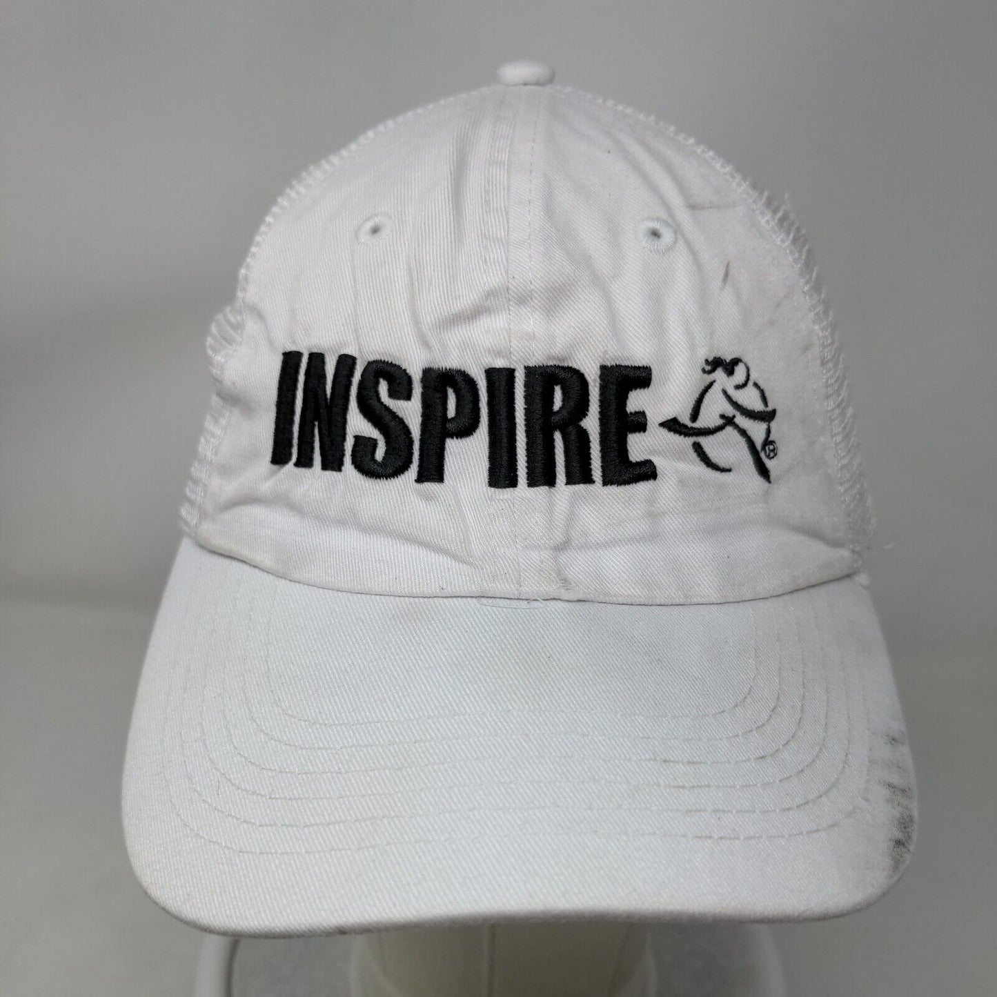 Inspire Snapback Mesh Back Trucker Hat White One Size Embroidered Adams