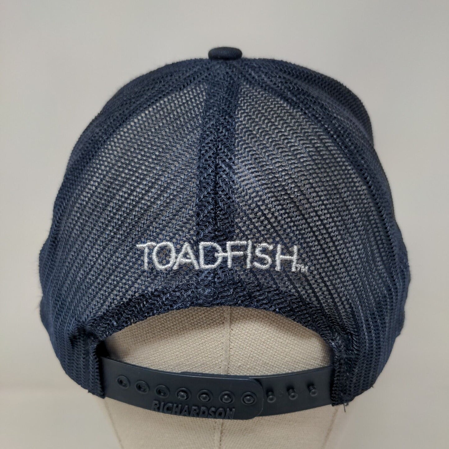 Toadfish Snapback Trucker Hat Blue One Size Embroidered Mesh Back Richardson