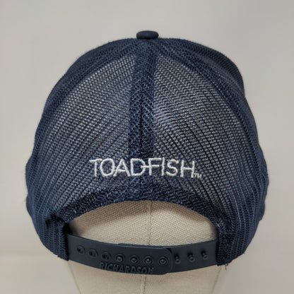 Toadfish Snapback Trucker Hat Blue One Size Embroidered Mesh Back Richardson