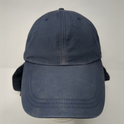 Adams Sunblock Trapper Hat Blue OS Neck Ear Flaps Adjustable Drawstring Blank