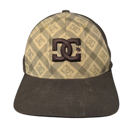 DC Shoes Fitted Hat Brown S-M Flexfit Embroidered Logo Colorblock 6 Panel