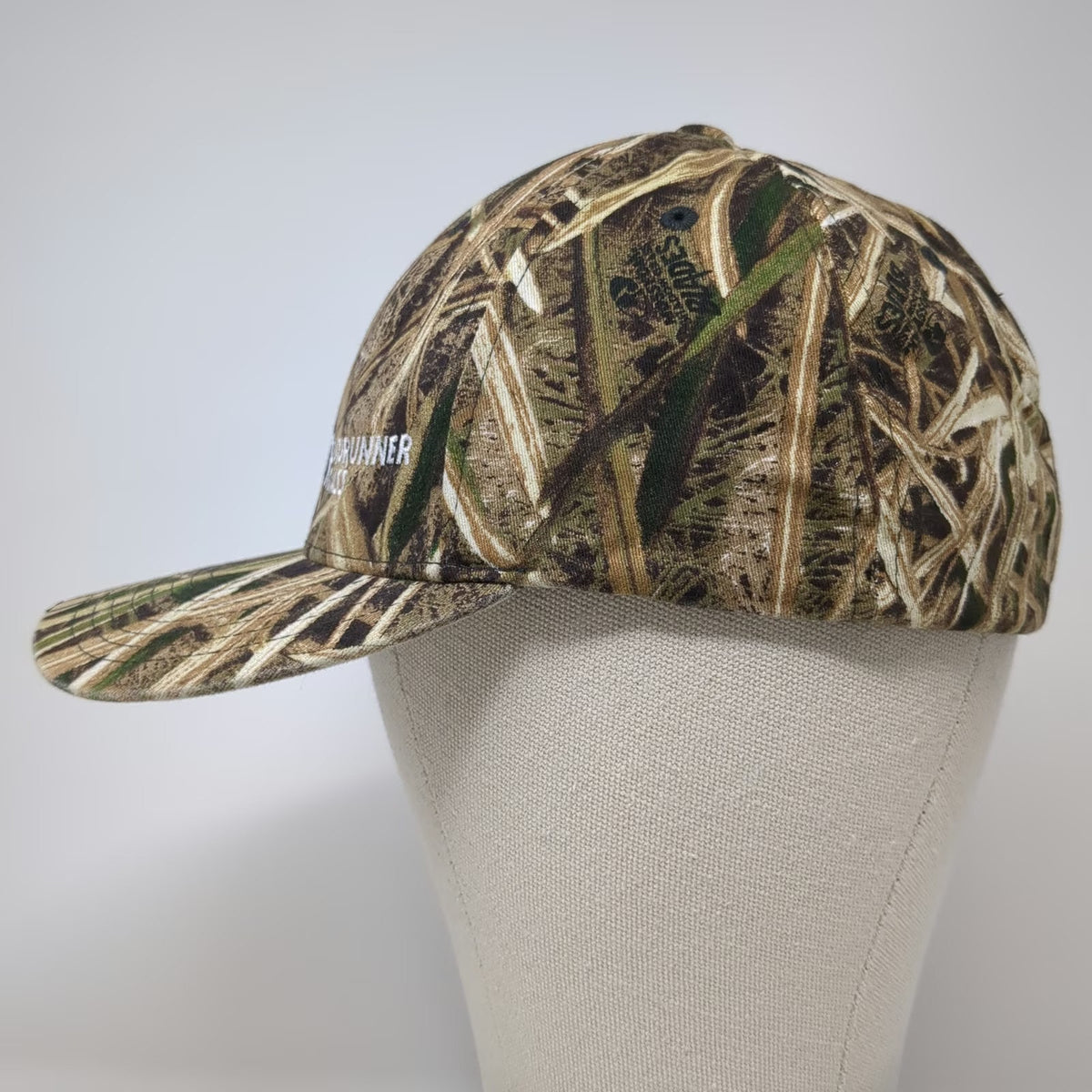 Flexfit Baseball Cap Brown XL Mossy Oak Blades Camo Roadrunner Glass Logo Hat