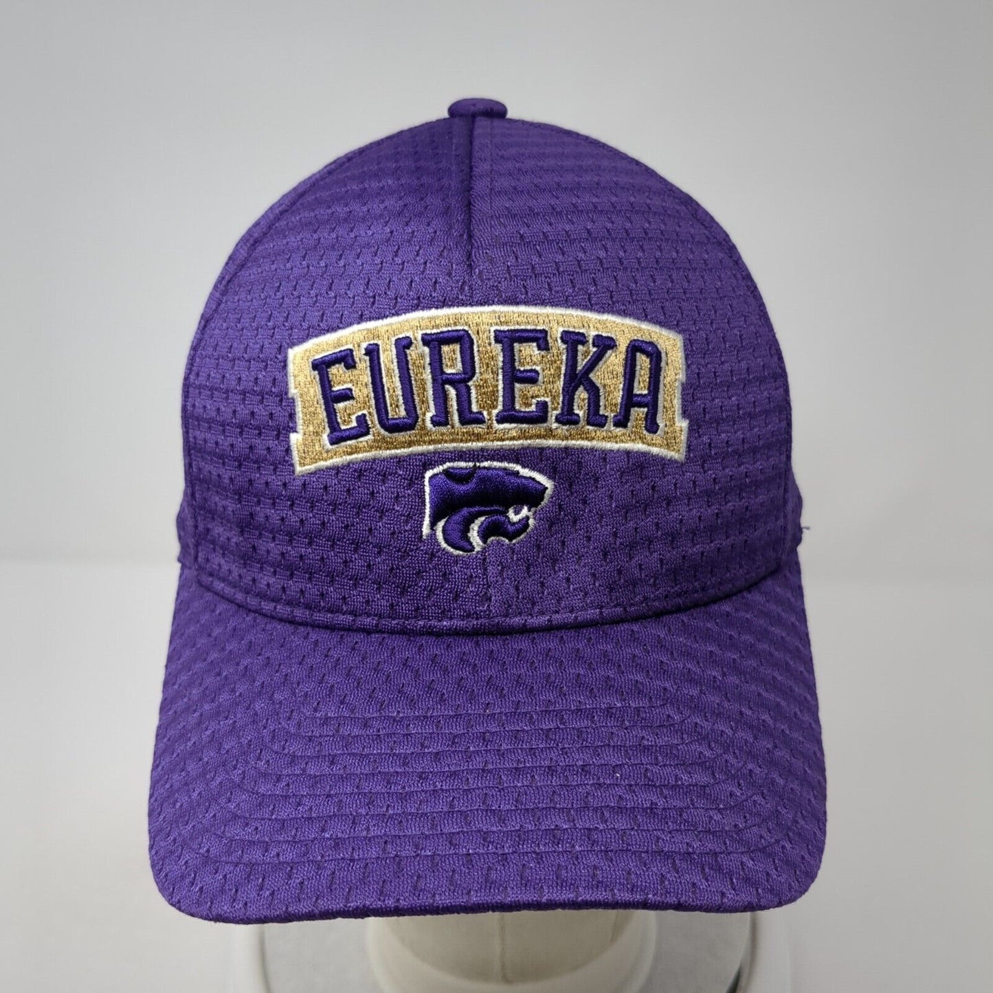 Eureka Wildcat Football Fitted Hat Purple One Size Flexfit Yupoong