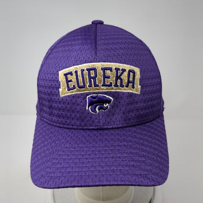 Eureka Wildcat Football Fitted Hat Purple One Size Flexfit Yupoong