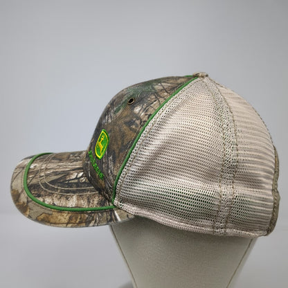 John Deere Baseball Cap Green One Size Camo Mesh Trucker Hat Logo Slideback