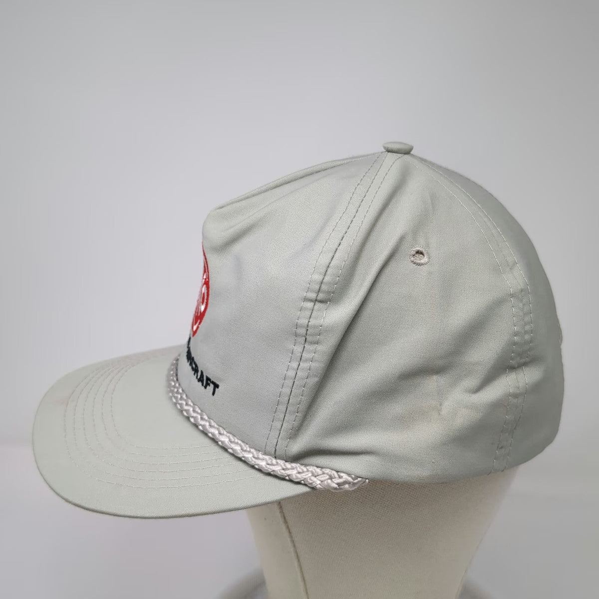 Head To Toe 5 Panel Gray Hat One Size Rope Western Aircraft MKO Logo Slideback