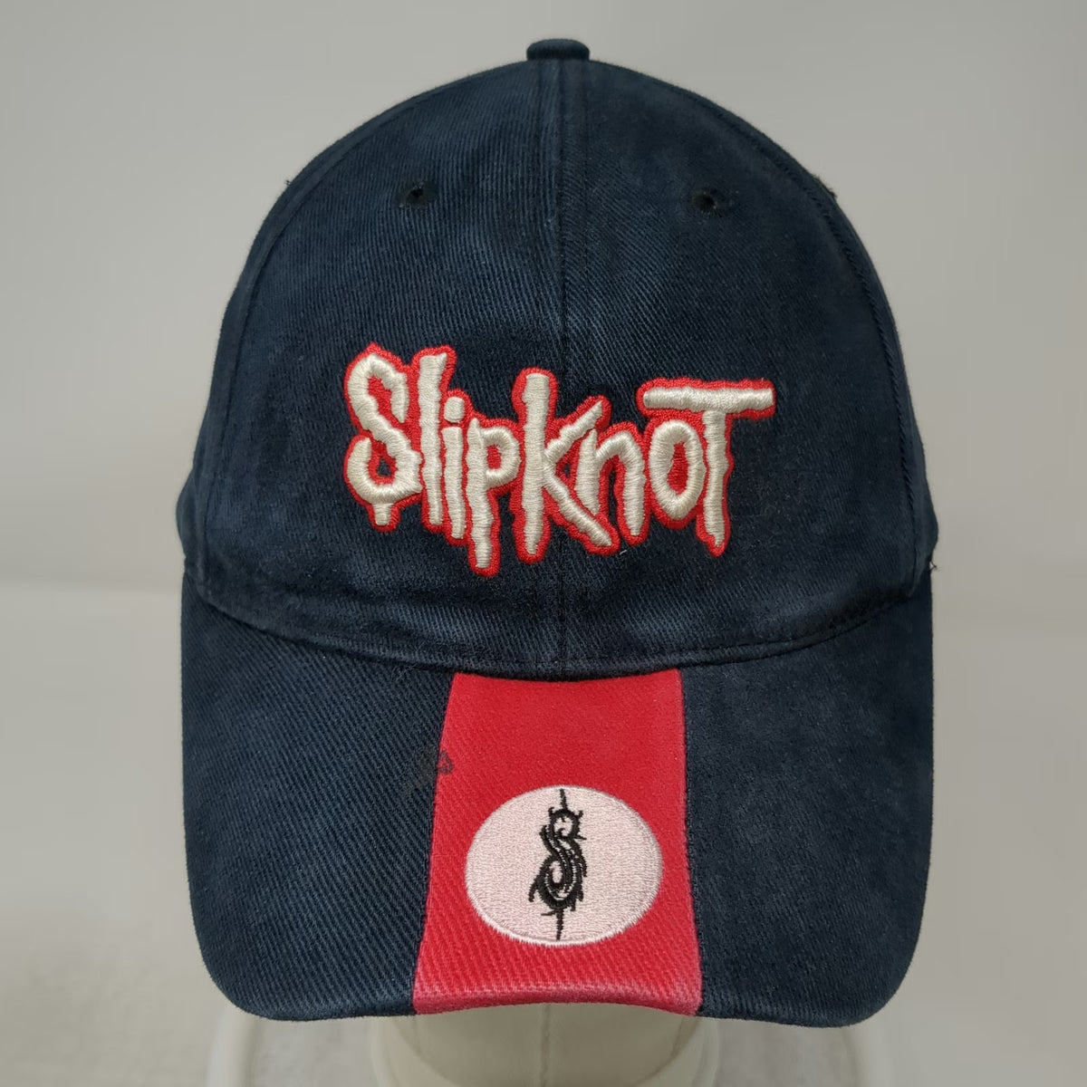 Bio-Domes Slipknot Baseball Cap Blue Red M Band Stretch Fit Graphic Logo Hat
