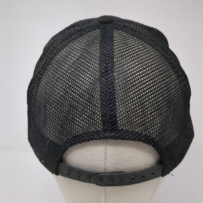 MAUI Snapback Trucker Hat Black OS Adjustable Embroidered Rainbow Mesh Back Rope