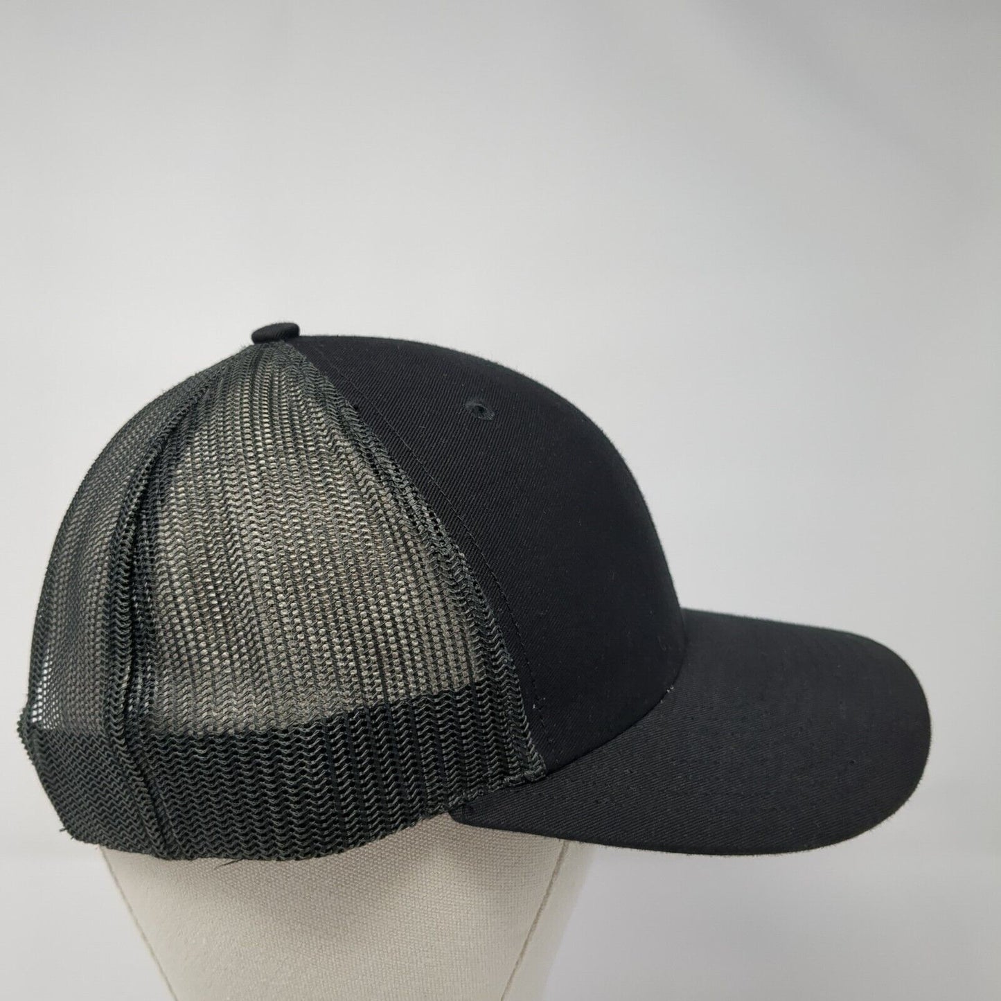 RF Snapback Trucker Hat Black One Size Adjustable Mesh Back Richardson