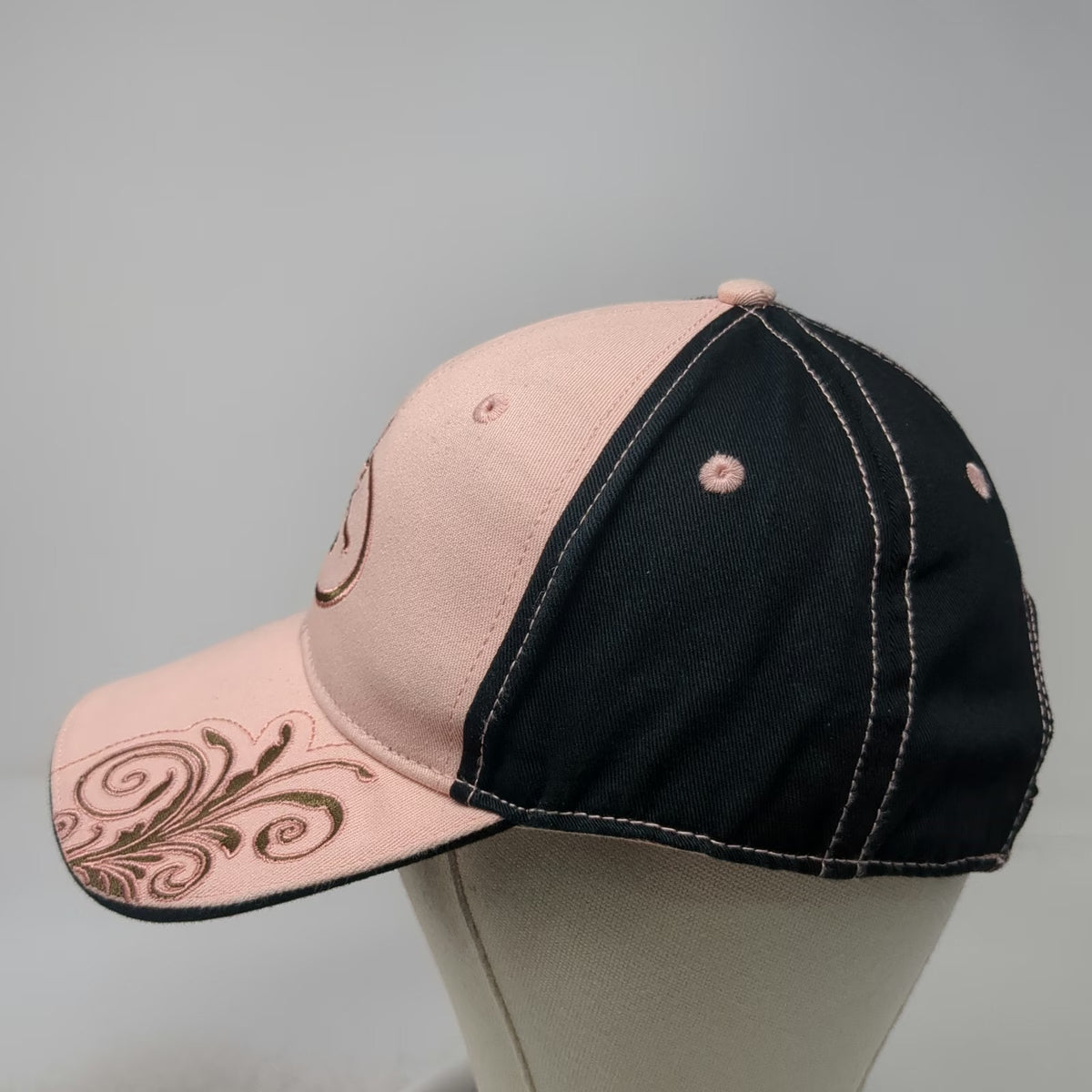 RMEF Baseball Cap Pink Black One Size Slideback Elk Foundation Logo Scroll Hat