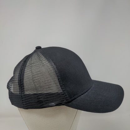 Hurley Snapback Trucker Hat Black One Size Adjustable Embroidered Mesh Back