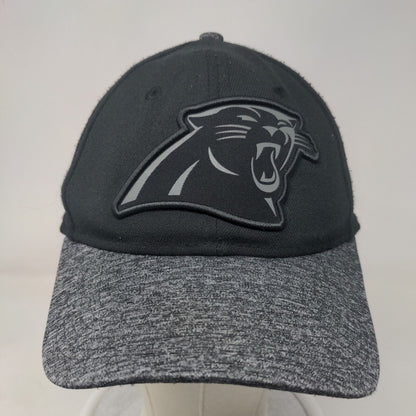 New Era Men's Fitted Hat Black S-M Embroidered Carolina Panthers Logo 39Thirty