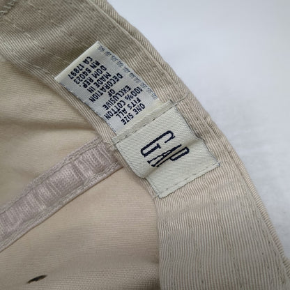 GAP Baseball Cap Beige One Size Blue Embroidered Slideback Hat September 26 1997