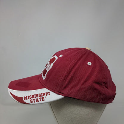 Mississippi State Strapback Hat Red White Embroidered Logo OSFA 100% Cotton