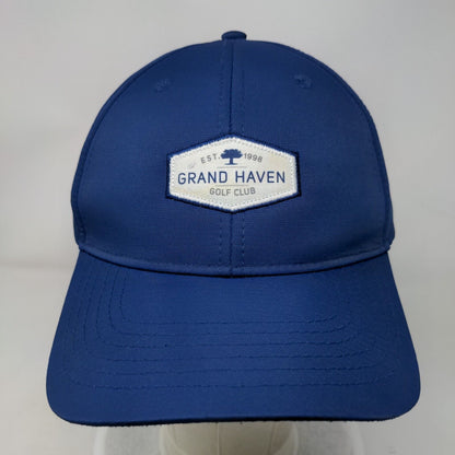 Grand Haven Golf Club Strapback Hat Blue Mid Fit Ahead Performance