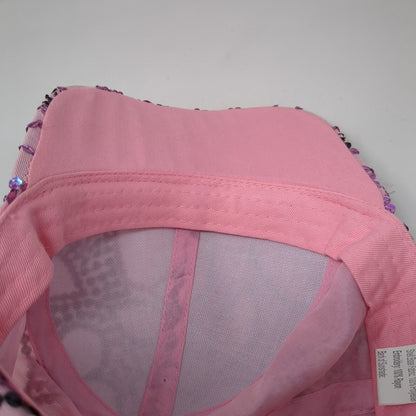 Sequin Slideback Hat Pink One Size Adjustable Lightweight 6 Panel Blank
