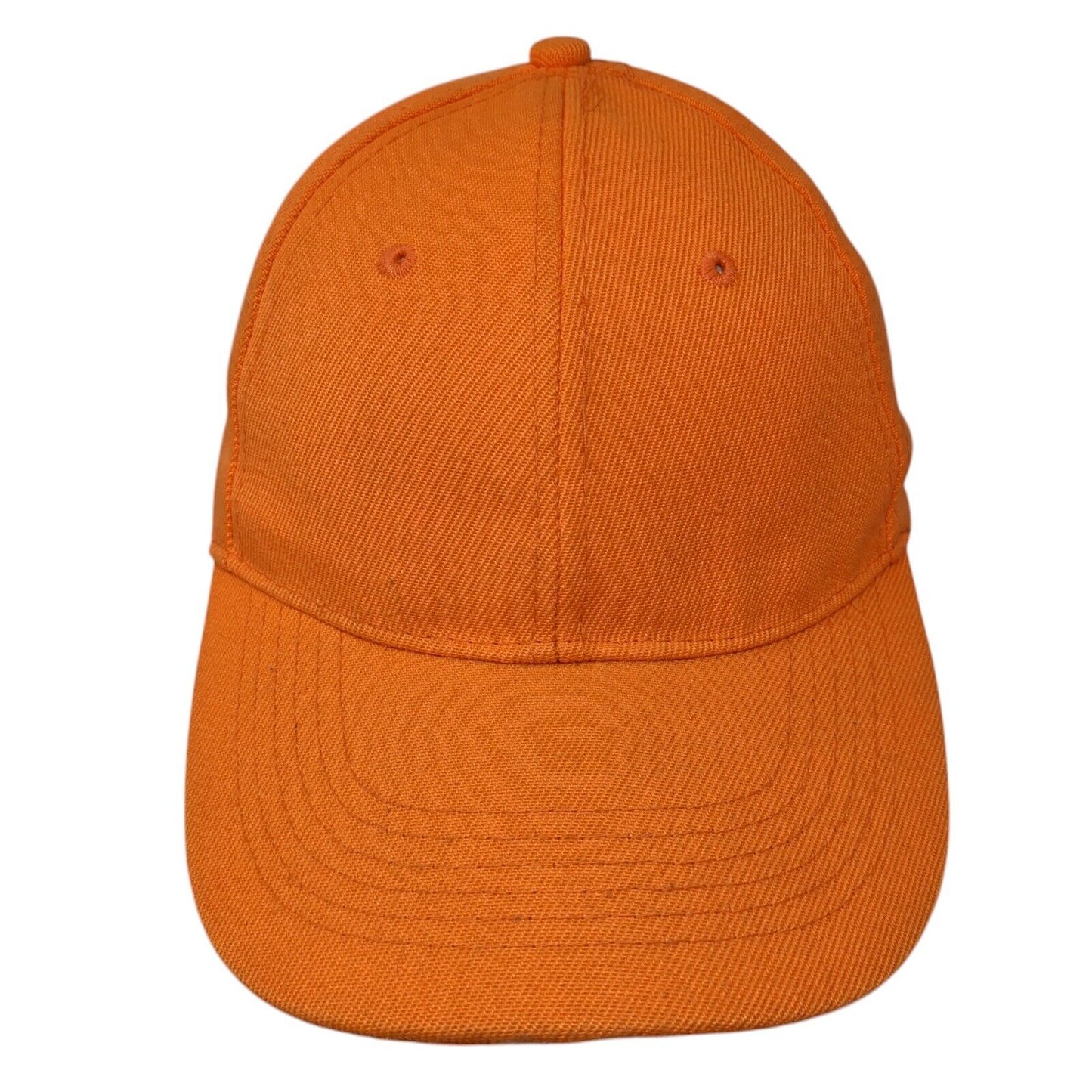 Unbranded Strapback Hat Orange One Size Adjustable Blank Solid 6 Panel