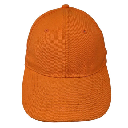 Unbranded Strapback Hat Orange One Size Adjustable Blank Solid 6 Panel