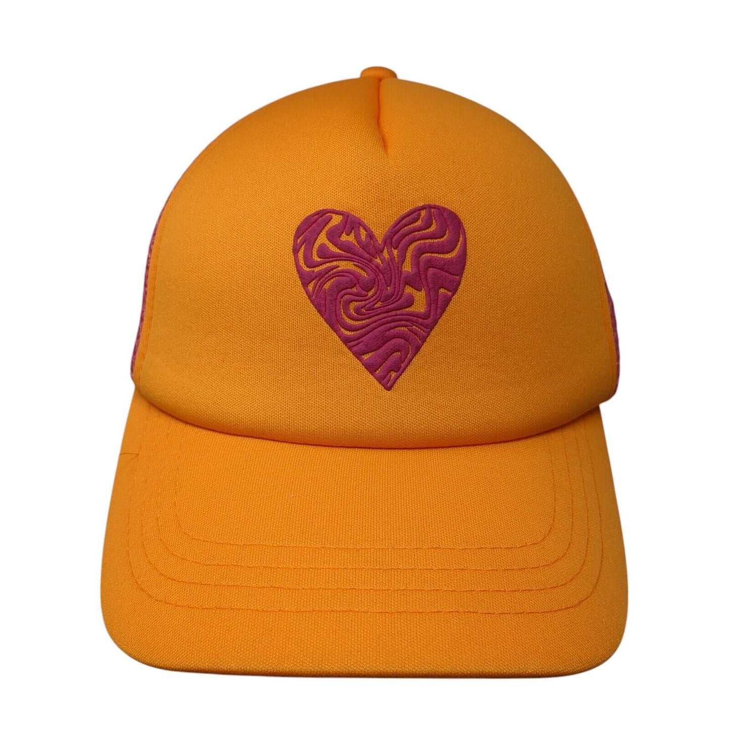 Heart Snapback Mesh Back Trucker Hat Multi One Size Colorblock Rubi