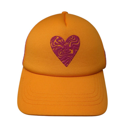 Heart Snapback Mesh Back Trucker Hat Multi One Size Colorblock Rubi