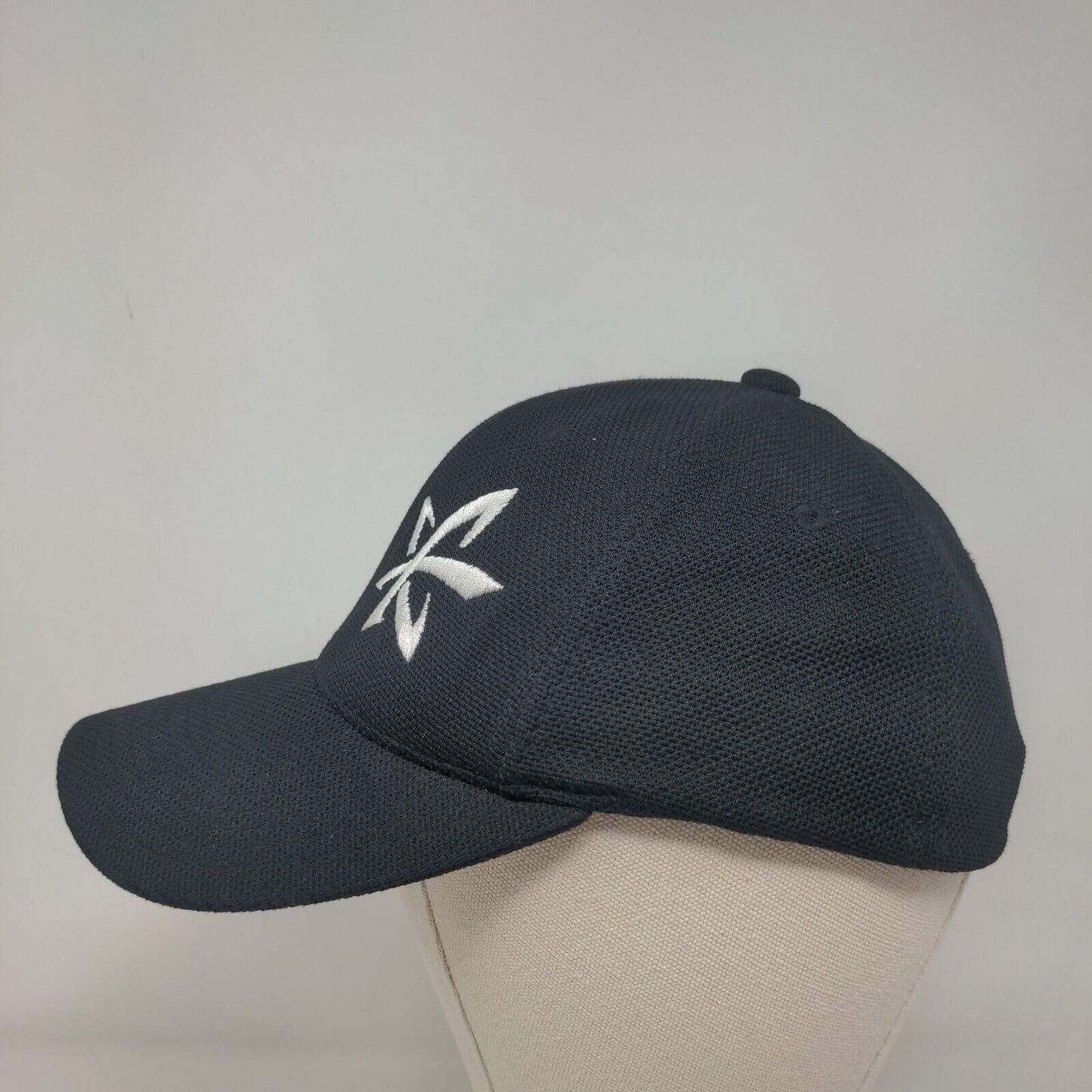 IBM Fitted Hat Black One Size Embroidered Logo Flexfit Yupoong