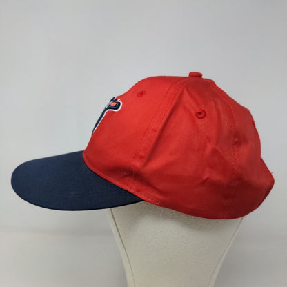 OC Sports Men's Strapback Hat Red Blue OSFM Embroidered Louisville Bats Logo