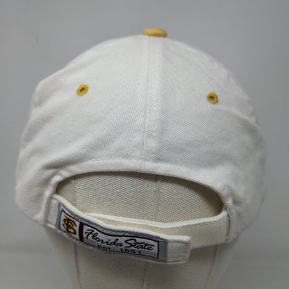 Headmaster Men's Strapback Hat White OSFA Embroidered Florida State Seminoles