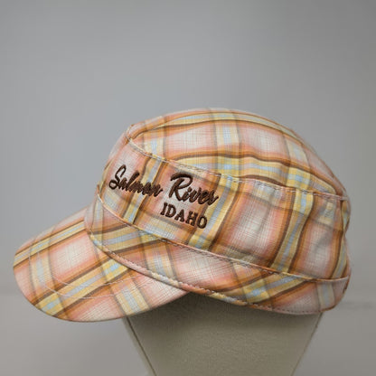 DPI Army Cap Yellow Orange Blue White OSFM Salmon River Idaho Plaid Cotton Hat