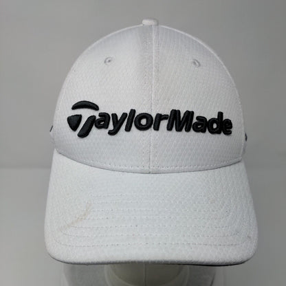 TaylorMade TP5 Fitted Golf Hat White L/XL A-Flex Embroidered 6 Panel Polyester