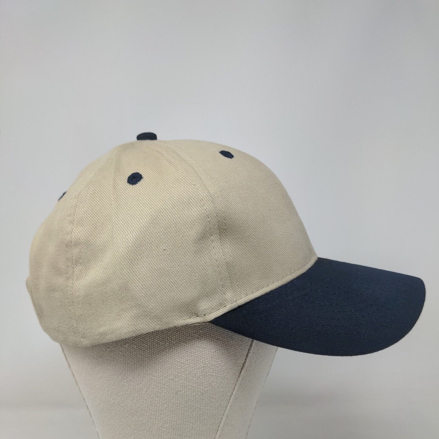 Otto Strapback Hat Tan OSFM Adjustable Vented Holes Adjustable 6 Panel Blank