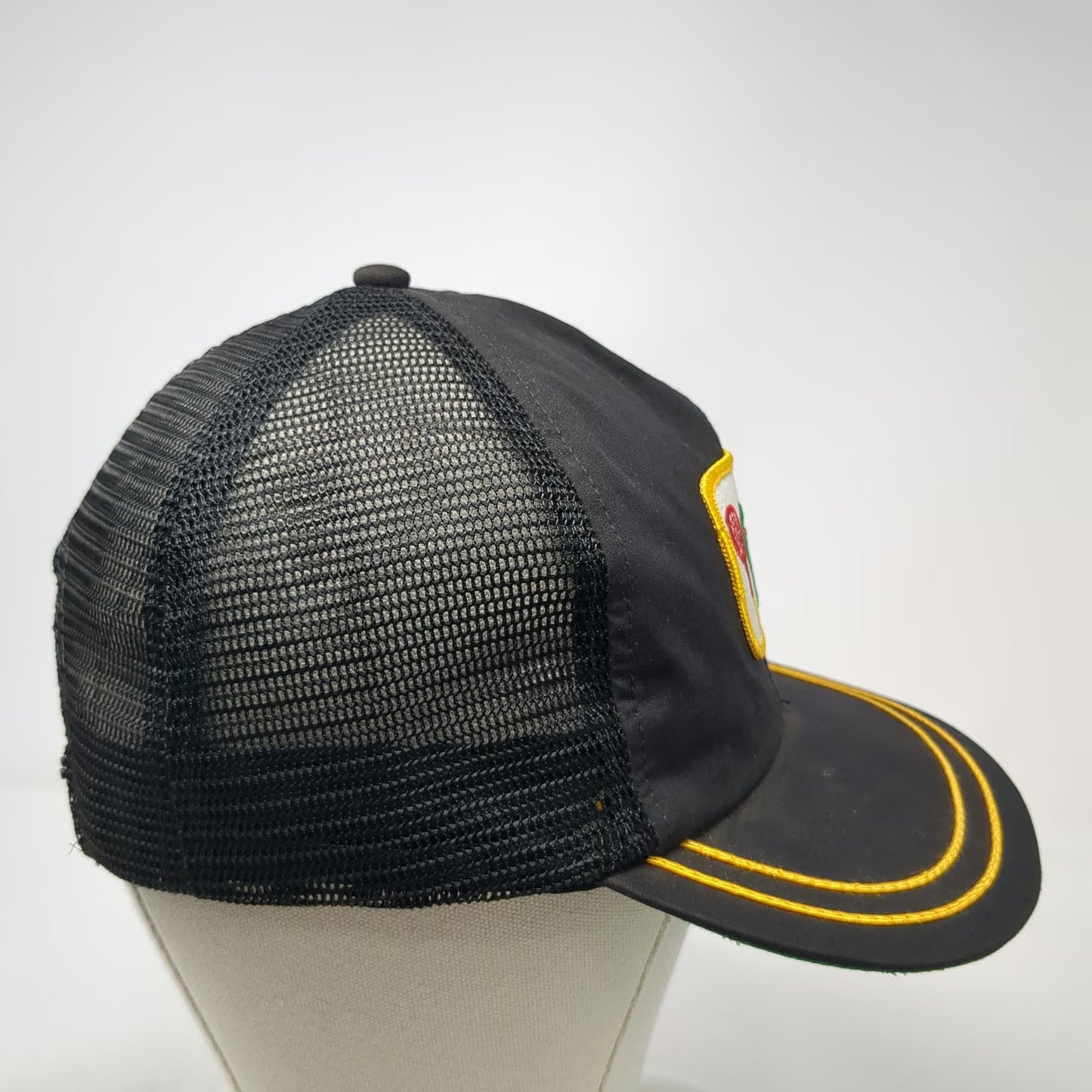 Black Trucker Hat Badminton Patch Snapback Mesh Green Underbrim Sport Vintage