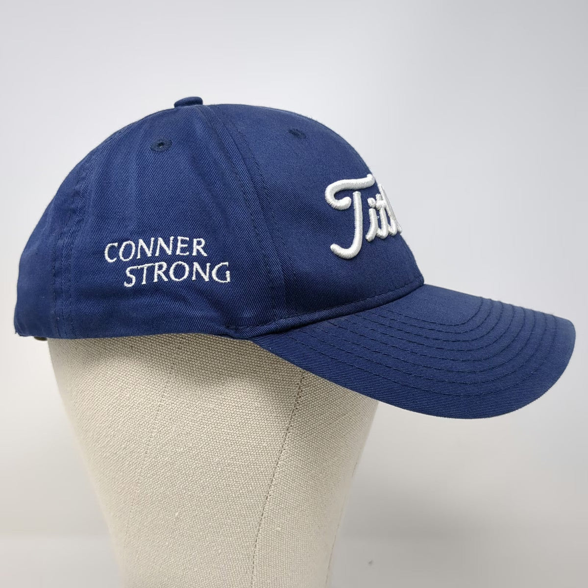 Titleist Baseball Cap Blue White One Size Conner Strong Cotton Slideback Hat